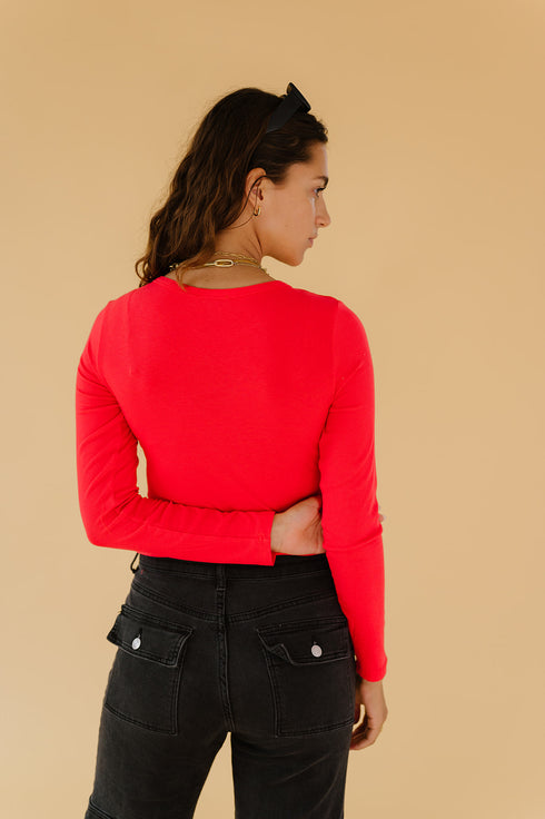 Red Hot Ribbed Top
